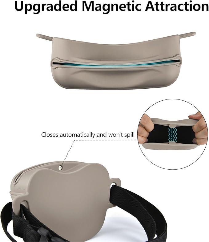 Pet Training Snack Pouch with Clicker 2.0 Upgraded Magnetic Closure, 1.66 Cup Silicone Belt for Dog Treats，Perfect for Exercising and Walking