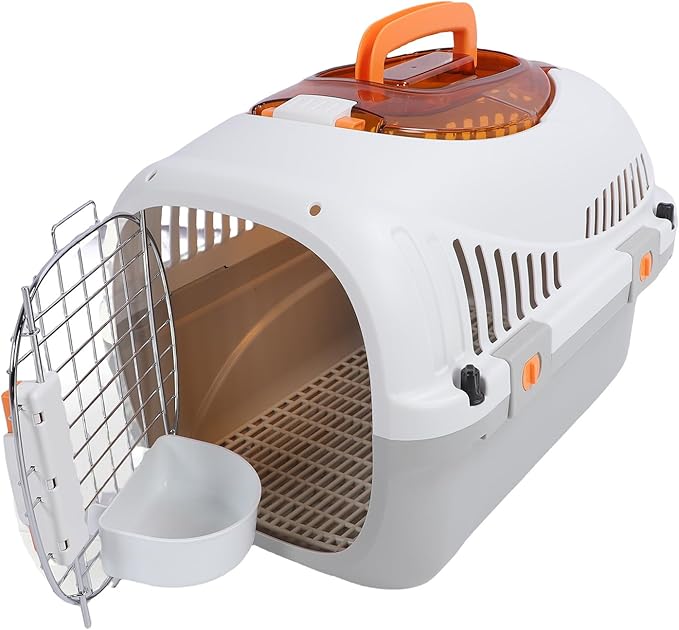 Focket Crate for Dogs, Airline Approved Hard Sided Pet Carrier with Wire Door for Travel and Home Use