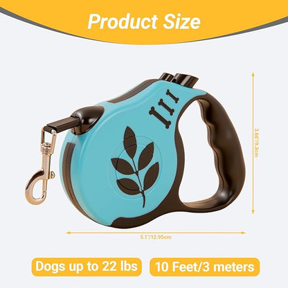 Retractable Dog Leash with Non-Slip Handle, 16 FT Automatic Telescopic Tractor with Atuo Locking Botton，Durable Pet Tape for Small and Medium-Sized Dogs Blue