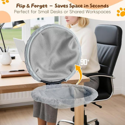 L&W BROS. Cat Desk Bed, with 2 Machine-Washable Covers -No Wash Downtime, Supports 50lbs, Space-Saving Foldable Cat Bed Desk Mount for Gaming