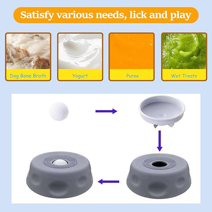 2026 new Upgrade Slow Feeder Dog Bowls - Interactive Liquid Slow Feeding Toys,Dog Lick Sphere | Dog Licking Bowl with Ball | for Yogurt Liquid Dietary Supplement Post-Op Nutrition (Black)