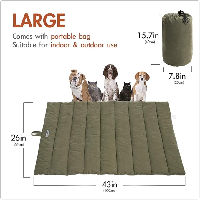 CHEERHUNTING Outdoor Dog Bed, Waterproof, Washable, Large Size, Durable, Water Resistant, Portable and Camping Travel Pet Mat