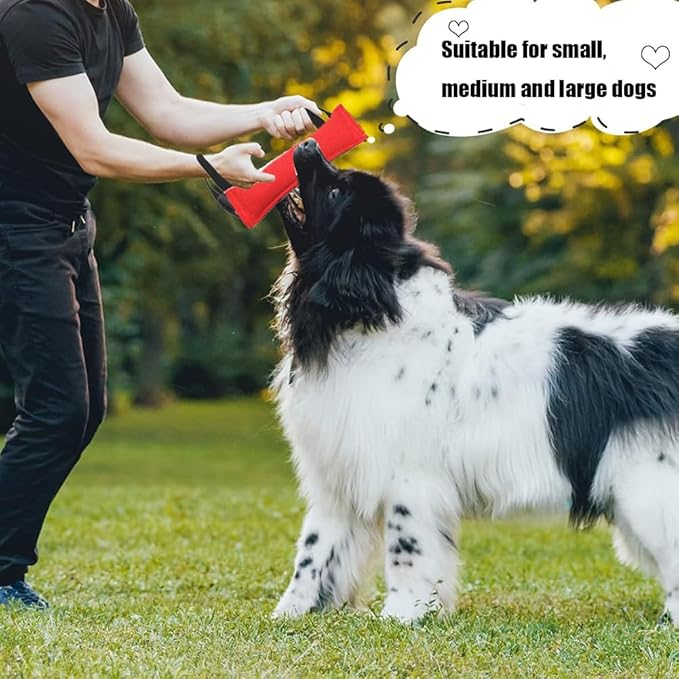 2 Pack Tug of War Dog Toy, Interactive Dog Toys, Pet Tough Jute Bite Pillow with 2 Handles, Dogs Interactive Toy, Dogs Training Toys for Small and Medium