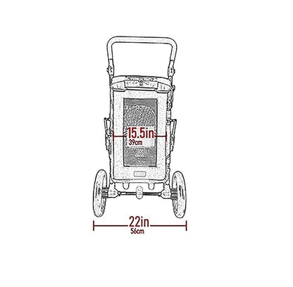 Pet Gear NO-Zip Pet Stroller with Dual Entry, Push Button Zipperless Entry for Single or Multiple Dogs/Cats, Pet Can Easily Walk In/Out, Gel-Filled Tires, Dark Platinum, Excursion