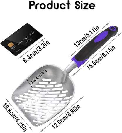 Cat Litter Scoop -Metal Cat Litter Scoop-Upgrade Sturdy Mesh Scooper - Mesh Shovel-Easy to Clean - Suitable for Cat Litter Box -Purple-More