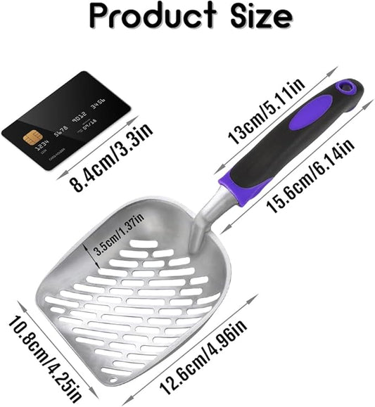 Cat Litter Scoop -Metal Cat Litter Scoop-Upgrade Sturdy Mesh Scooper - Mesh Shovel-Easy to Clean - Suitable for Cat Litter Box -Purple-More