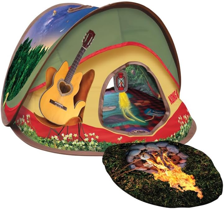 KONG PlaySpaces Glamping Tent Cat Hideaway, Collapsible House by KONG