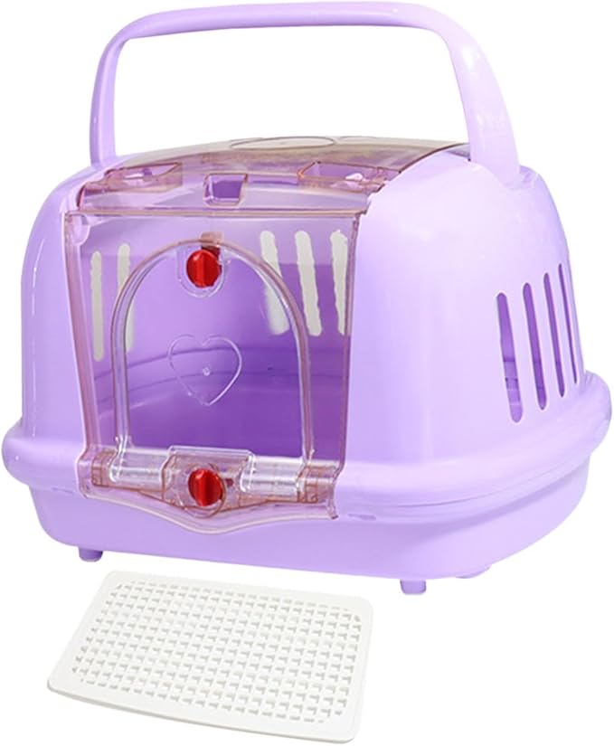 Dog Kennel Pet Carrier Lightweight Hard Sided for Dog Cat Kitten Camping, Purple