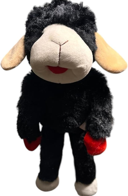 Multipet 14" Black Lamb Chop Plush Dog Toy with Squeaker – Soft and Durable Pet Companion