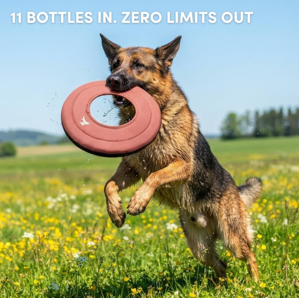 OllyDog Mini Super Flyer, Dog Flying Disc – Floating Fetch Toy, Soft on Teeth, Eco-Friendly Recycled Material, Lightweight, for Small & Medium Dogs (Desert, 9") - Image 3