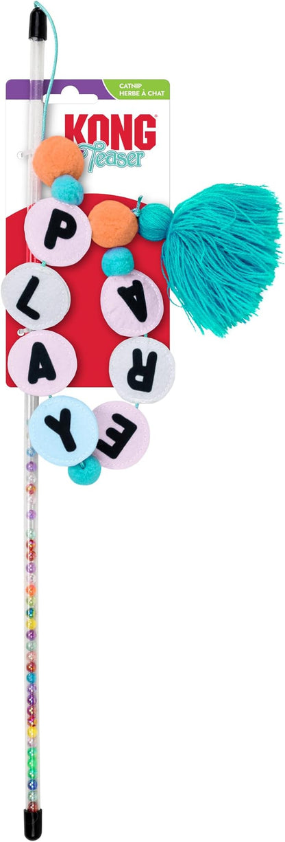 KONG Cat Teaser Wand Toy - Encourages Pouncing & Batting (Friendship)