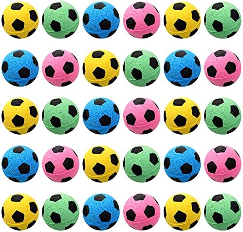 Skylety 32 Pcs Cat Soccer Ball Toys Foam Soccer Cat Toy Kitten Pet by Skylety