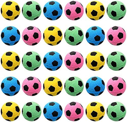 Skylety 32 Pcs Cat Soccer Ball Toys Foam Soccer Cat Toy Kitten Pet by Skylety