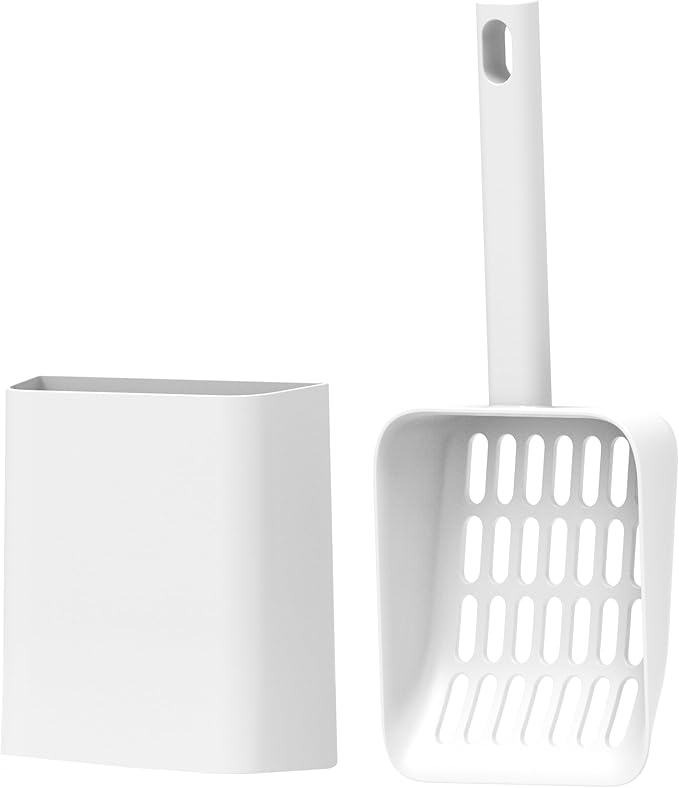 Cat Pooper Scooper, 2 in 1 Cat Litter Scoop with Holder Stand Cat Accessories Cat Supplies Kitty Litter Scoop Heavy Duty and Easy Clean