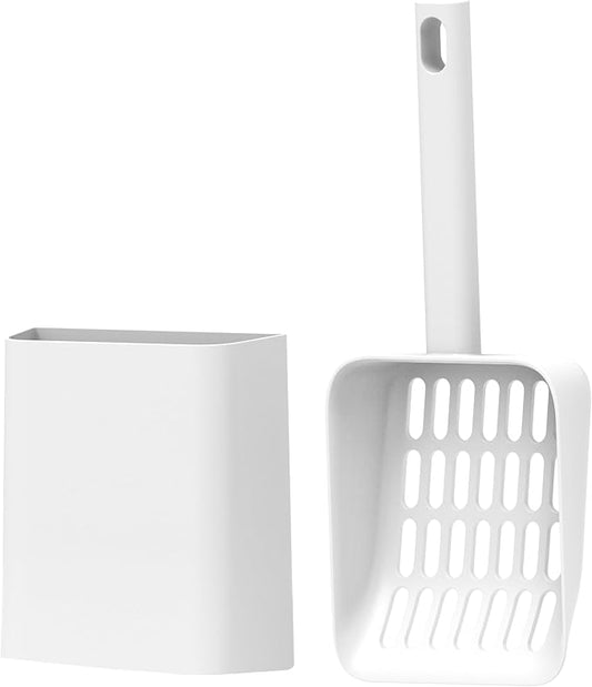 Cat Pooper Scooper, 2 in 1 Cat Litter Scoop with Holder Stand Cat Accessories Cat Supplies Kitty Litter Scoop Heavy Duty and Easy Clean