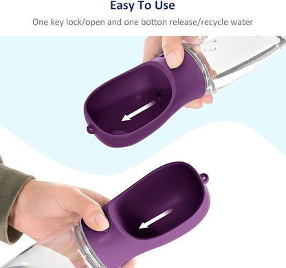 WePet Portable Dog Water Bottle with Food Container, 19 OZ + 6 OZ, Leak Proof Puppy Water Dispenser with Drinking Feeder for Pets Outdoor Walking, Hiking, Travel, Food Grade Plastic