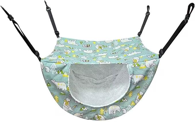 Adjustable Hanging Bed for Pet Cats Machine Washable Resting Hammock with Stable Rope for Cage Cats Tree