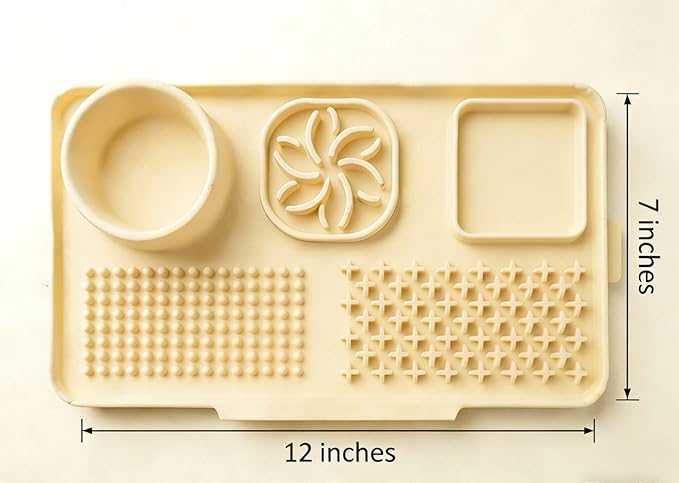 Food Grade Silicone Pet Licking Pad, Slow Feeder Puzzle Mat for Cats & Dogs, Anti-Slip Multi-Grid Design, Relieves Anxiety, Promotes Healthy Digestion