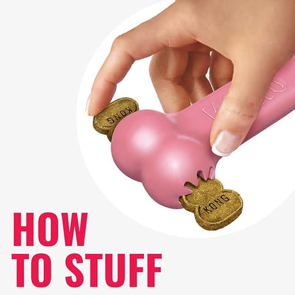 KONG Puppy Goodie Bone - Stuffable Natural Rubber Chew Toy for Small Dogs & Teething Puppies - Pink