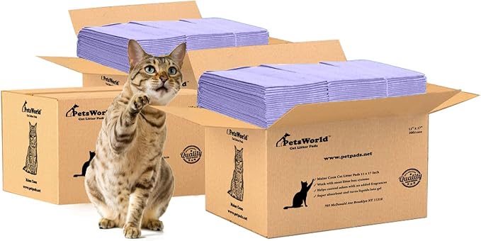 PetsWorld Universal Fit Cat Pad Refills for Litter Box, Unscented, Odor Control, Pack of 600
