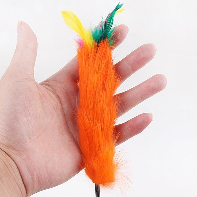 Colorful Feather Teaser and Exerciser For Cat and Kitten Cat Toy Wand Random Color