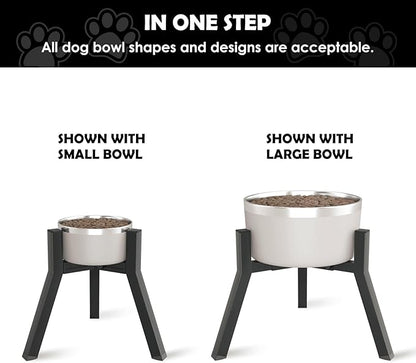 SHAINFUN Raised Dog Bowl Stand for Large Dogs 11" Height Adjustable Width 7-10.6" Single Tall Elevated Dog Bowls Stand, Food & Water Feeder Holder for Large Breeds (Bowl Not Included)