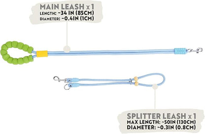 Hands Free Dog Leash for Small Medium Large Dogs, Single or Double Dog Leash with Adjustable Length Split Leads and Padded Handles