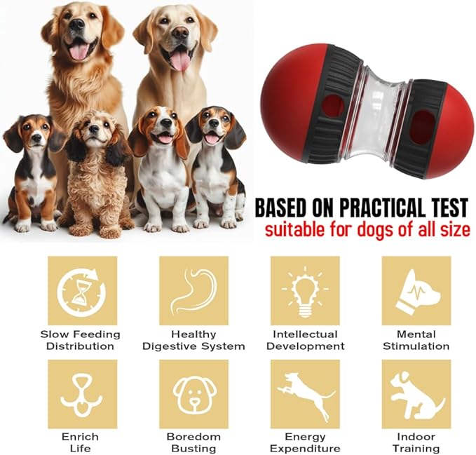 Ball Interactive Dog Toy, Food Adjustable Dispensing Dog Toy Kibble, Treats Small Big Breed, Interactive Bowl and for Dogs Puppy Puzzle Toys Large, Pets Memory Activity, Easter Treats pet Games