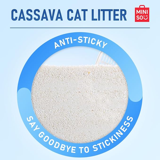 MINISO Clumping Cat Litter, Tofu+Bentonite+Cassava, Odor Control, Rapid Clumping, Water Absorbent and Toilet Flushable, Multi-Cat, Original Style, 31.6lb (4 Pack of 7.9lb Bags)