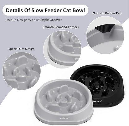 2PCS Anti-Choking Slow Feeder Dog Bowls Small Size Dog, Slow Feeder Cat Bowl, Supplies and Puzzle for Pet