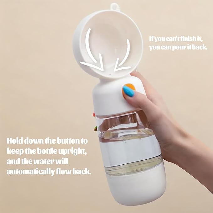 Dog Water Bottle with Food Storage Container & Water Dispenser Leak-Proof Portable Pet Puppy Essentials for Walking, Hiking, Travel