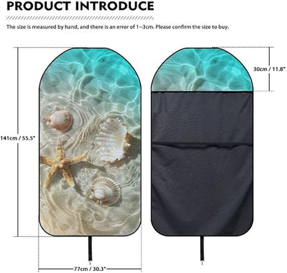 Coldinair Beach Starfish Shell Waterproof Sweat Towel Seat Cover Universal for Car Truck SUV Seat for Workout,Gym,Hiking,Beach,Outdoor Activities