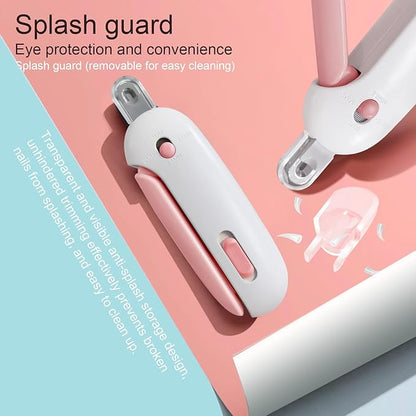 Cat Nail Clipper with Adjustable Aperture, Small Dog Nail Trimmer with 4 Gears & Nail File, Safe Pet Claw Clipper Grooming Tool to Avoid Over Cutting, Professional Pet Nail Cutter for Beginners (Pink)
