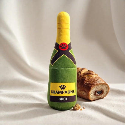 Dog Toy Squeaky Dog Toys for Boredom Champagne Shape Interactive Dog Toys Birthday Gifts Plush Chew Toy for Small Medium Dogs
