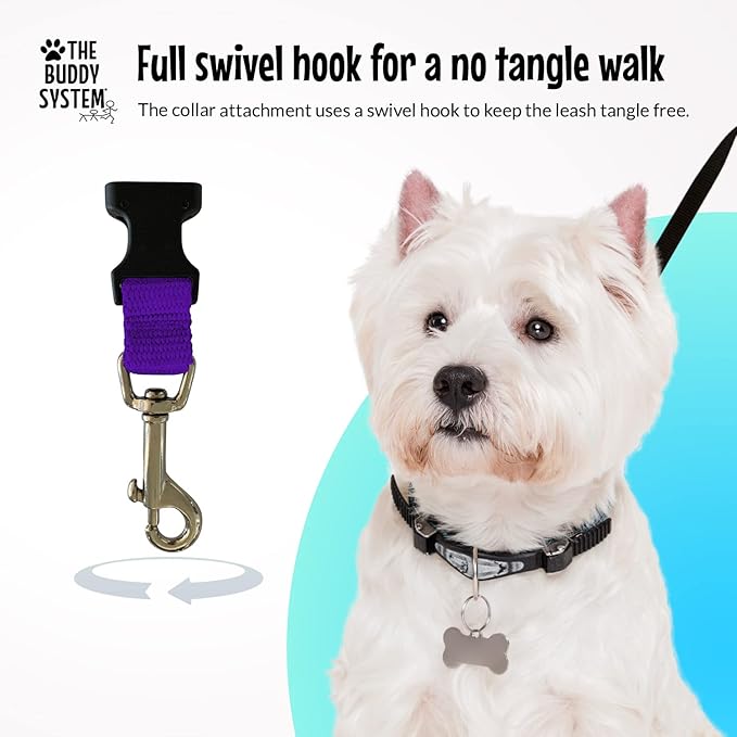 The Buddy System Hands Free Dog Leash, Adjustable Leash for Running, Jogging, Training and Service Dogs, Great for Small, Medium and Large Dogs, Made in USA (Purple, Small Dog System (Large Belt))