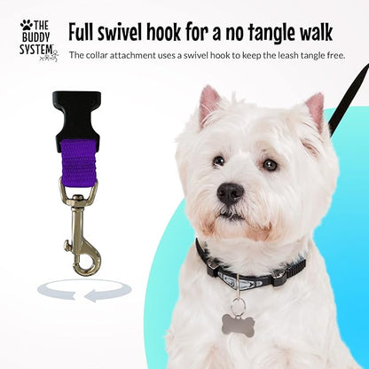 The Buddy System Hands Free Dog Leash, Adjustable Leash for Running, Jogging, Training and Service Dogs, Great for Small, Medium and Large Dogs, Made in USA (Purple, Small Dog System (Large Belt))