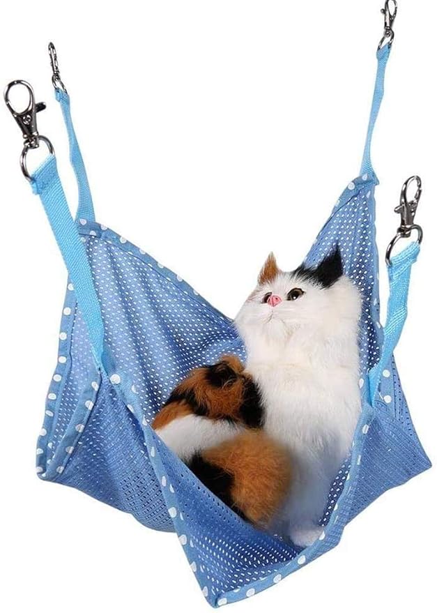 Cat Hammock Breathable Mesh Pet Hammock Bed, Under Chair Hammock Cradle Crib for Small Animals (Large)