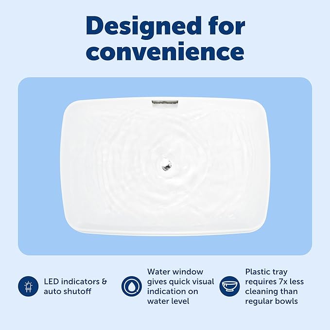 PetSafe Viva Pet Fountain - Encourages Healthy Hydration - Automatic Water Dispenser with Double Filtration - Ultra Quiet Water Fountain - Easy to Assemble - Dishwasher Safe - Stainless Steel - 140 oz