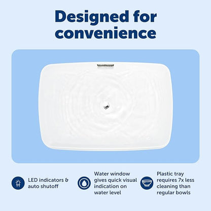 PetSafe Viva Pet Fountain - Encourages Healthy Hydration - Automatic Water Dispenser with Double Filtration - Ultra Quiet Water Fountain - Easy to Assemble - Dishwasher Safe - Stainless Steel - 140 oz