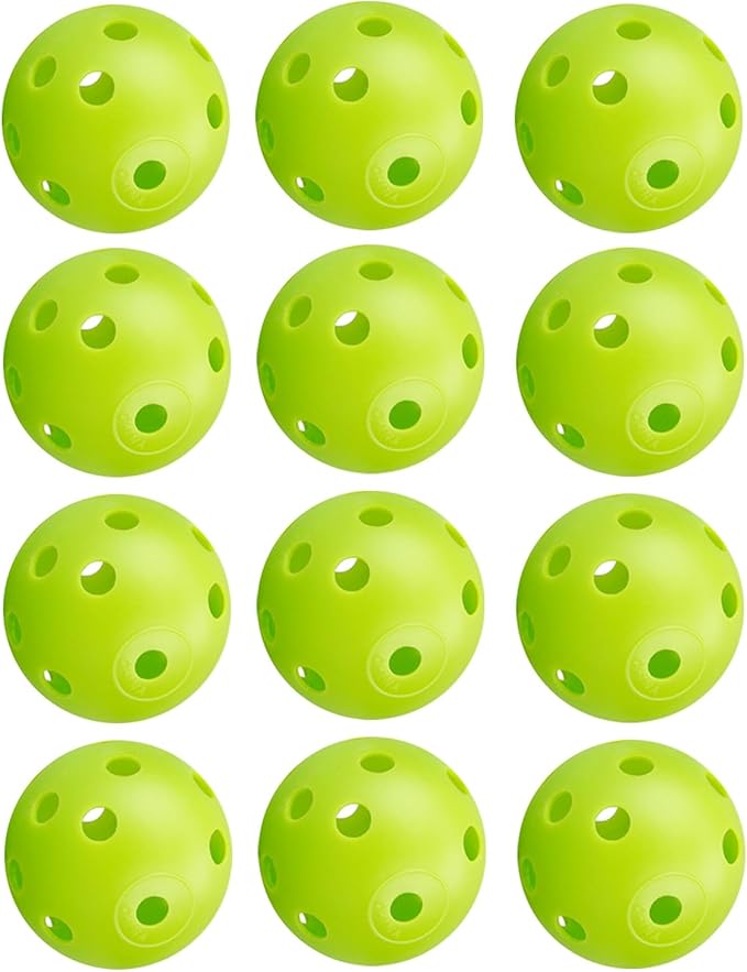 12Pcs Cat Ball Toy, Low Noise No Bells Holey Plastic Cat Balls, Funny Interactive Cats Toys for Indoor Cats, Firm Toy Balls for Kitten Puppy Ferret Bird (1.65", Green)
