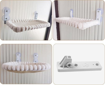 Hammock Portable Design Hanging Space Saving with Removable Washable Fabric Suction Cup Mount Cats Hammock Foldable Bed Space Saving Bed