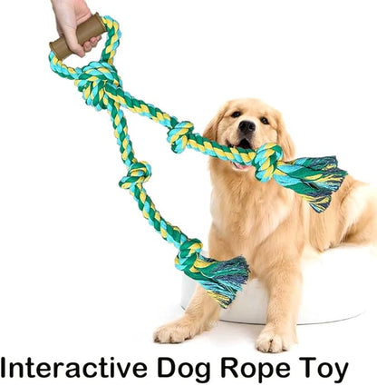 Large Dog Rope Toys for Aggressive Chewers - Pitbull Tug of War, Heavy Duty, Outdoor, Medium to Large Breed Dog Chew Rope with Handle