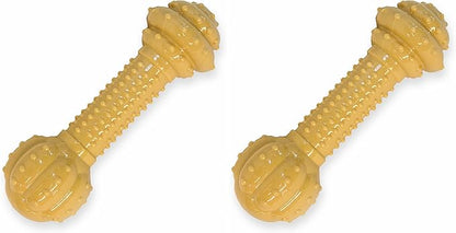 Nylabone Power Chew Barbell Bone Chew Toy for Dogs, Durable Dog Toy, Peanut Butter Flavor, Large - Up to 50 lbs. (1 Count) (Pack of 2)
