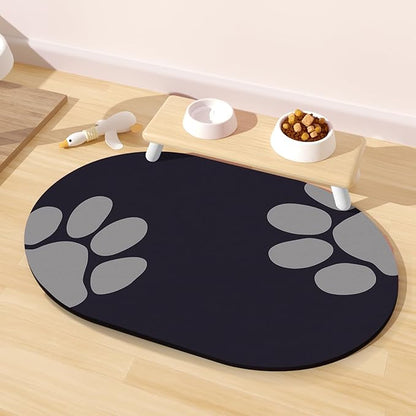 Large Pet Feeding Mat – 28''x17'' Absorbent Dog Mat for Food and Water, Easy Clean Cat Dog Water Bowl Mat, Non-Slip Pet Water Mat Protect Floor, Fit with Automatic Feeders and Double-Bowl