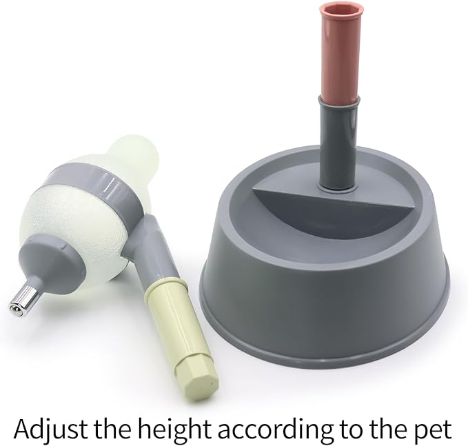DELIFUR Pet Standing Water Dispenser Adjustable Cat Dog Drinking Water Dispenser Bowl with Detachable Pole Automatically Feeding Water (Grey)