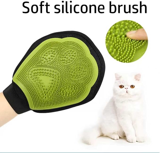 Pet Hair Remover Gloves Bath Brush Gentle Shedding Brushes,Pet Hair Remover Tool for Carpet, Curtain, Clothing, Couch, Car Seat (3PCS)