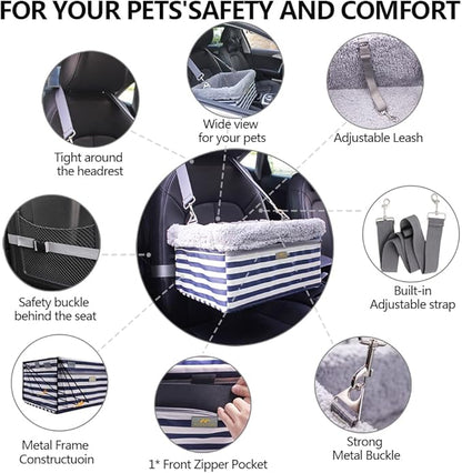 Dog Car Seats for Small Dogs, Upgrade Dog Booster Seat with Metal Frame Construction with Double-Layer Oxford, Perfect for Small Pets up to 20lbs
