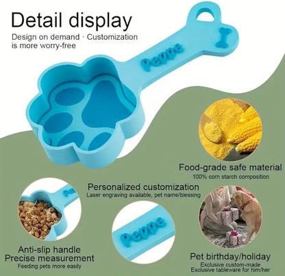 Personalized Dog Food Measuring Cup Custom Dog Food Scoop with Name Pet Accessories Dog Slow Feeder Bowl (8 oz.)