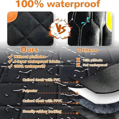 Dog Car Seat Cover for Toyota Tacoma Access Cab 2012-2023,Car Dog Mat for Back Seat Dog Hammock with Mesh Window Scratch Proof Nonslip Waterproof Durable Machine Washable,Grey