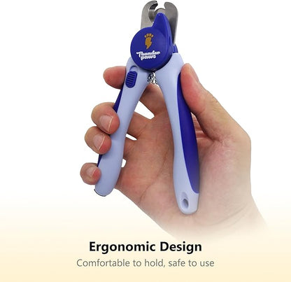 LED Dog Nail Clippers with Light, Trimmers with Protective Guard, Quick Sensor, Safety Lock and Nail File - Suitable for Large and Small Dogs & Cats (Blue, LED)